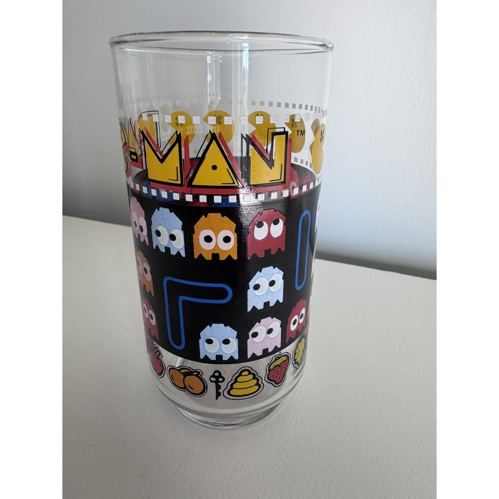 Vintage 1980 Pac-Man Bally Midway Collector Glass 5.5” Arcade Ghosts
